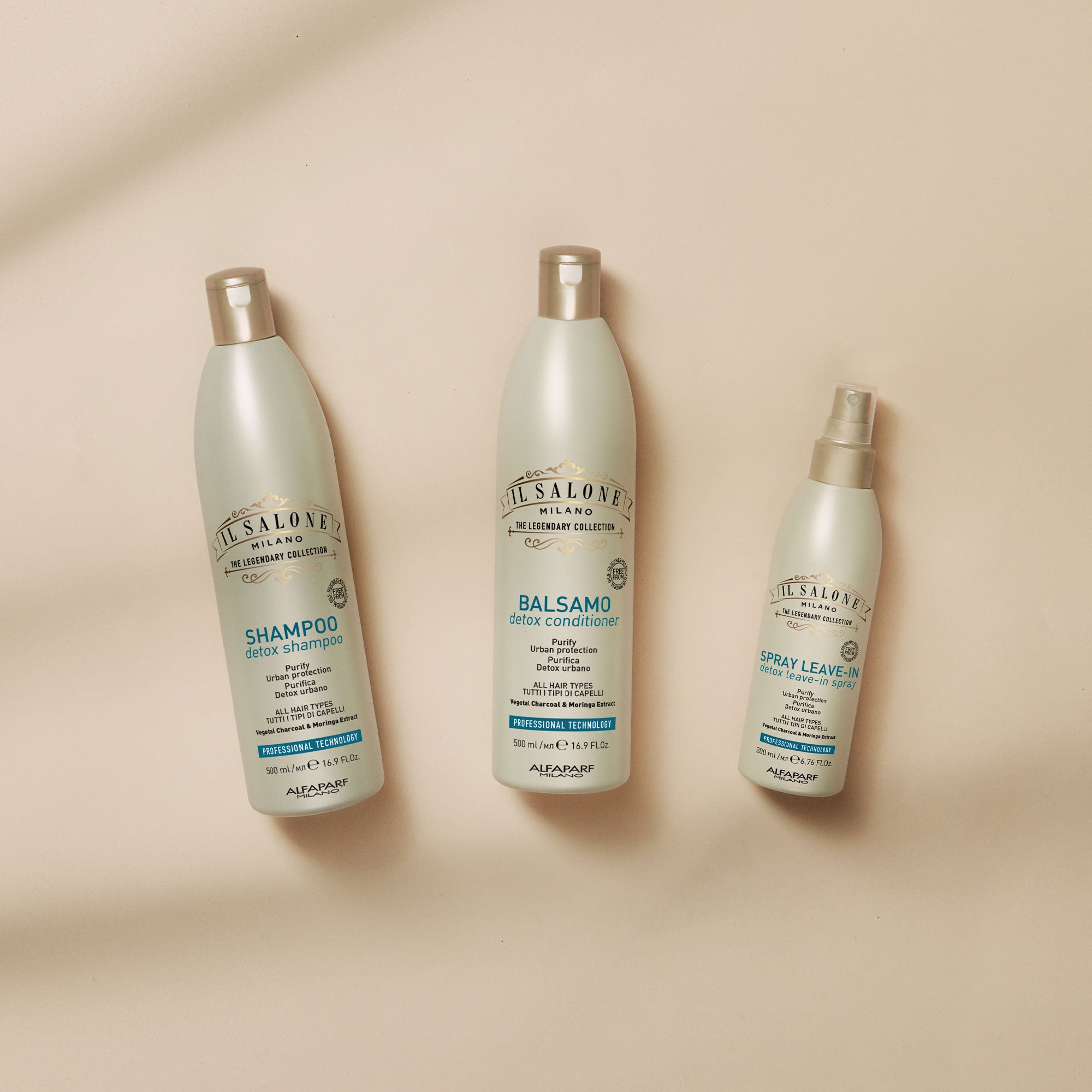 IL Salone Detox Conditioner with Vegetal Charcoal, Biotin & Caffeine for All Hair Types