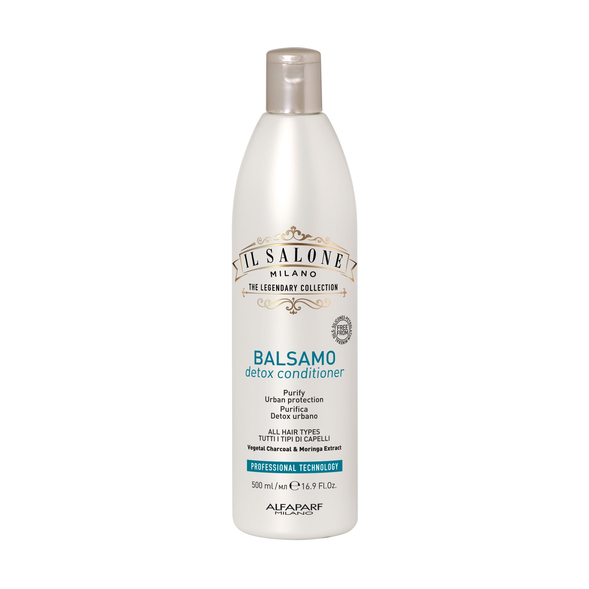 IL Salone Detox Conditioner with Vegetal Charcoal, Biotin & Caffeine for All Hair Types