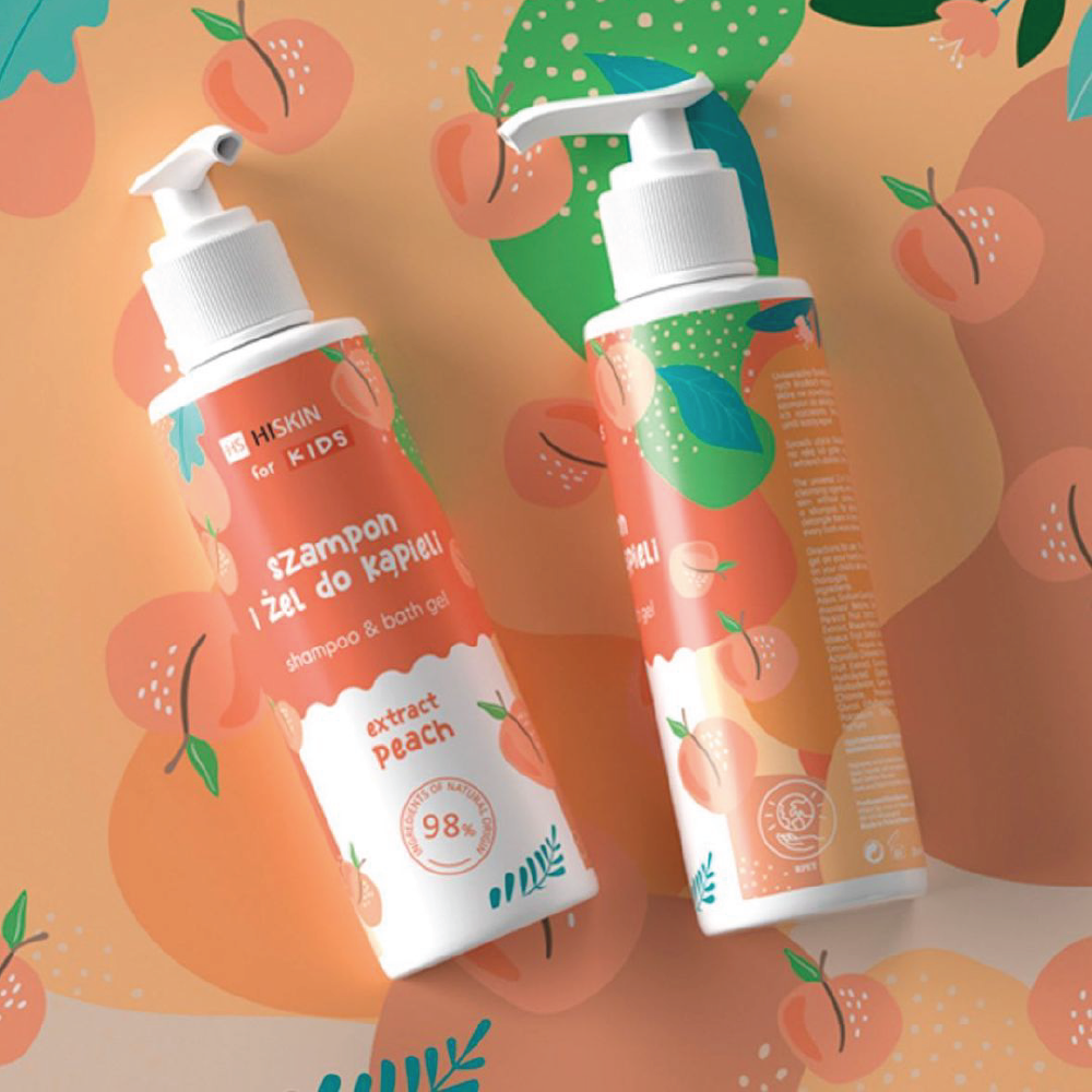 Hiskin Kids Shampoo & Body Gel Peach