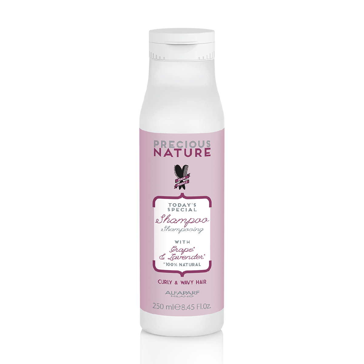 Precious Nature Shampoo with Grape & Lavender 100% Natural for Curly & Wavy Hair