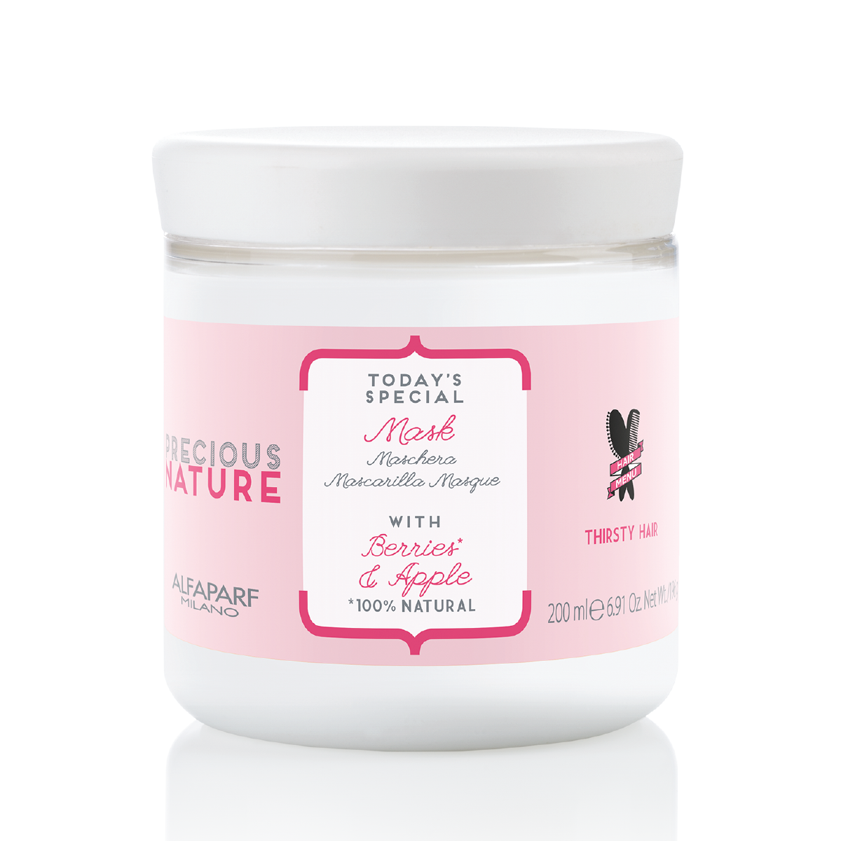 Precious Nature Mask with Berries & Apple 100% Natural for Dry Hair 