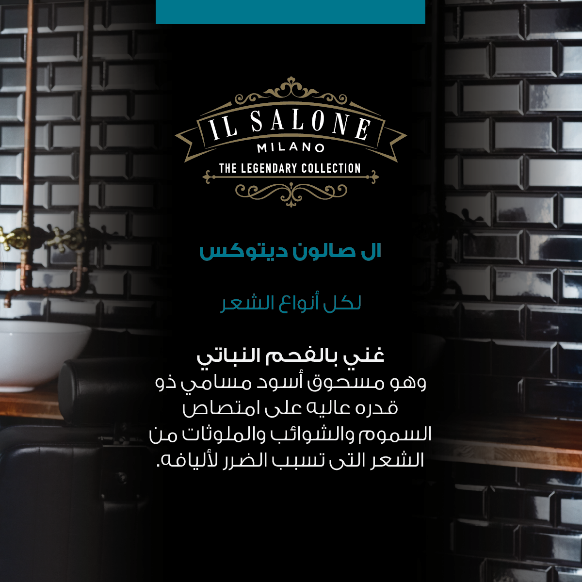 IL Salone Detox Shampoo with Vegetal Charcoal, Biotin & Caffeine for All Hair Types 